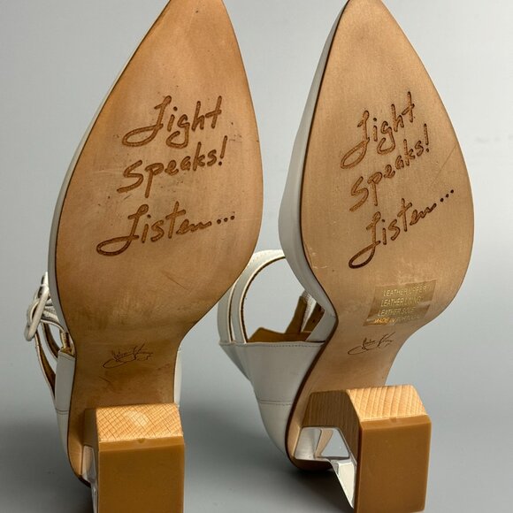 White Fluevog Modern Ankle strap heel - Picture 7 of 8